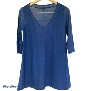Eileen FISHER blue loose knit lightweight wool top